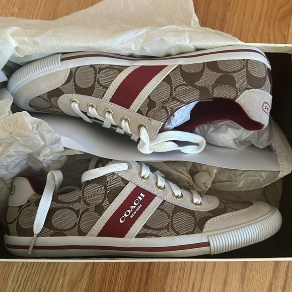Coach Women's Sneakers - White and Brown new with box - Picture 9 of 10